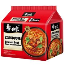 BAIXIANG Tasty Treat Braised Beef Flavor Instant Noodles 107g (Pack of 5) 白象味鮮美經典紅燒牛肉口味麵（五連包）