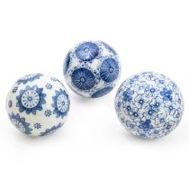 Candlelight Sumatra Blue & White Assorted Small Decorative Ball 7cm (Pack of 3) 
