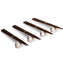 EMRO KITCHENWARE Cat Chopsticks Box Set with holders (x4 Pairs ) 