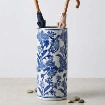 Candlelight 45cm Cylinder Case Blue/White Floral Site