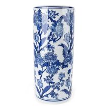 Candlelight 45cm Cylinder Case Blue/White Floral Site 