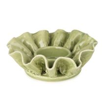 Candlelight Ceramic Frill Tealight Holder Green 
