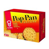 GARDEN Sesame Pop Pan Crackers 225g - Crispy Savoury Biscuits with Sesame Flavour 嘉頓芝麻薄餅