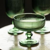 Candlelight 10cm Ridged Coupe Champagne Glass Green 