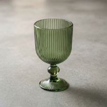Candlelight 14cm Ridged White Wine Glass Green