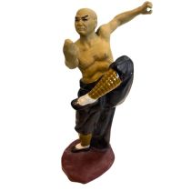 Vintage Chinese Shaolin Temple Kung Fu Master Ceramic Statue (22cm high) 