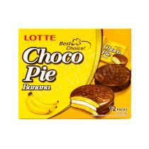 LOTTE - Choco Pie (Banana Flavour) (28g x 12Packs) 336g 韓國香蕉巧克力派(大)