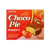 LOTTE  Choco Pie (Strawberry Flavour) (28g x 12Packs) 336g 韓國草莓巧克力派(大)