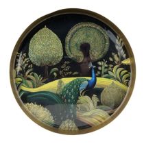Candlelight 32cm Round Metal Tray Bukhara the Silk Road Collection 