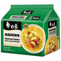 BAIXIANG Tasty Treat Mushroom Chicken Flavor Instant Noodles 104g (Pack of 5) 白象味鲜美经典香菇炖鸡味面（五连包）
