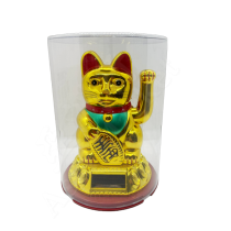 Lucky Cat Gold 15x20cm 太陽能招財貓