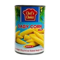 CHEFSCHOICE Baby Corn Whole (M) In Brine 410g 玉米笋