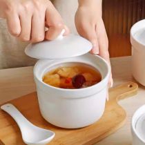 White Ceramic Steam Soup Crock 