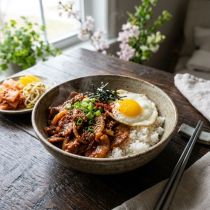 Korean Pork Bulgogi Rice Bowl Recipe Ingredients