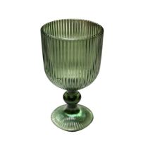 Candlelight 14cm Ridged White Wine Glass Green 