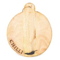 Candlelight Round Mango Wood Chopping Board Chillies 28cm  