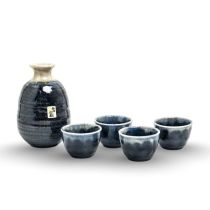 EDO JAPAN Japanese Sake Set 5pcs Blue and White Art No.604015 清酒套盒