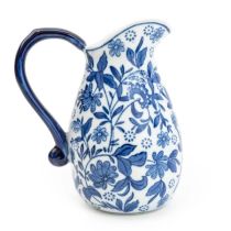 Candlelight Sumatra Blue & White Large Ceramic Jug 9" 