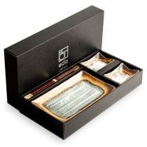 EDO JAPAN Sushi Set Yellow and Brown 6-Piece 22x12,5 cm | H2 cm - Art No. 6044178 