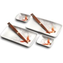 EMRO Crane Sushi set 22,2 x 12,4 cm | H2,5 cm - Set of 6 - for 2 persons 