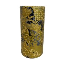 Japanese Matsuri Black and Gold Washi Paper Wrapped Tea Canister (L) - Japanese Chazutsu 