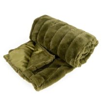 Candlelight Throw - Faux Fur Olive Green 140x170cm 