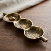 Candlelight Metal 3-Dish Trinket Tray Brass 30cm