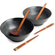 EMRO Ramen Bowl Set Uzu Black Ã˜22 cm | H9 cm - 2 pers - 6050127 