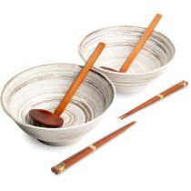 EMRO Ramen Bowl Set Uzu White Ã˜22 cm | H9 cm - 2 pers - 6050126 