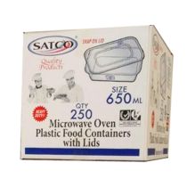 SATCO C650 Microwave Plastic Food Container with Lids 250pc x 1 特级膠合連蓋