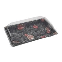  1.5 Sakura Sushi Tray & Lid 216x136 500pc x 1 (Same size = ST-5) 櫻花壽司托盤及蓋子