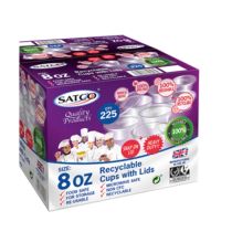 SATCO 8oz Plastic Micro Pots with Lids 225pc x 1 特級 小汁膠杯連蓋