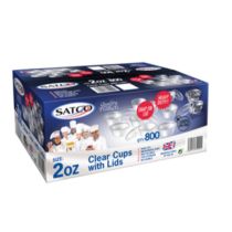 SATCO 2oz Clear Cups With Lids 800pc x 1 磨砂 小汁膠杯連蓋