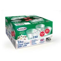 SATCO 12oz Plastic Micro Pots with Lids 150pc x 1 特級 小汁膠杯連蓋