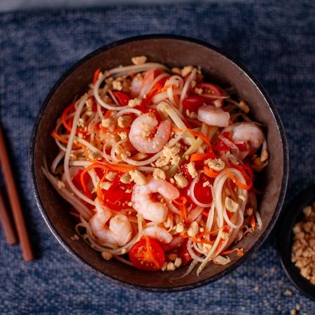 Prawns and Thai green papaya salad from Eva Pau's Asian Kitchen