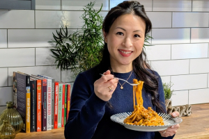 Spicy Sausage Gochujang Udon Noodle Recipe by Eva Pau