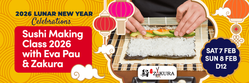 Sushi Making Class 2026 with Eva Pau & Zakura Restaurant on 7th and 8th February 2026