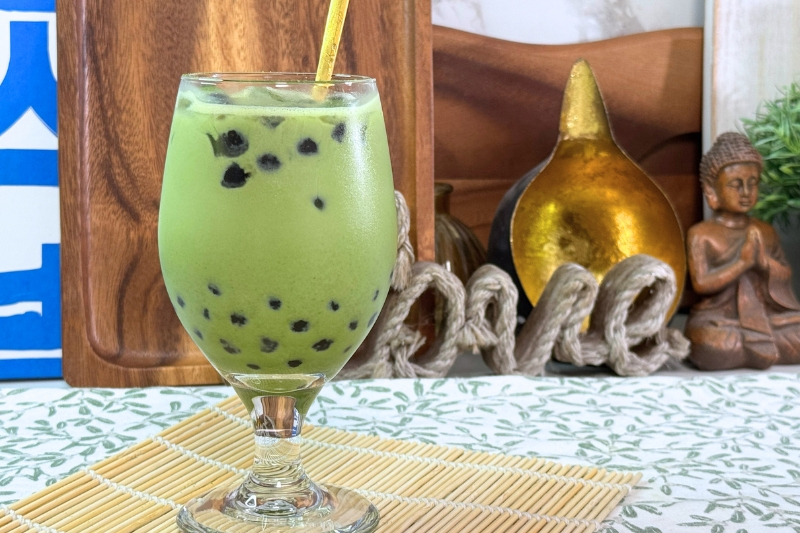 Matcha Bubble Tea Drink Recipe by Eva Pau