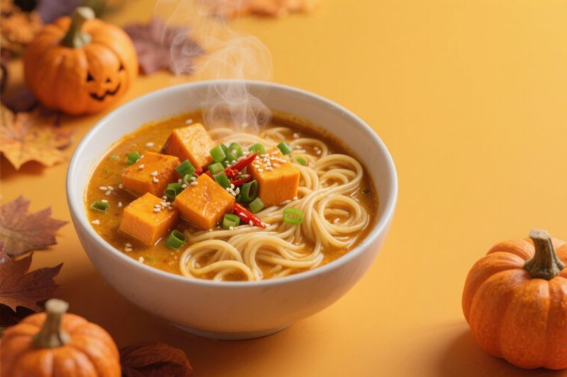 Halloween Special Pumpkin Curry Ramen Bowls Recipe