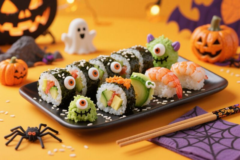 Spooky Sushi Rolls (Monster Maki) Recipe