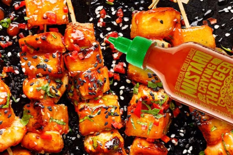 Fiery Thai Sriracha Chicken Satay with Coconut Marinade Recipe