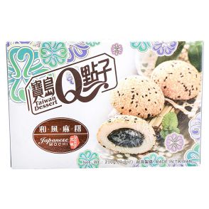 Taiwan Dessert Sesame Mochi 宝岛Q点子和风麻糬芝麻 210g
