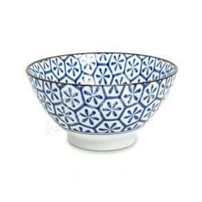 BOWL - 藍色彩绘青花瓷陶瓷碗 (7寸) (风格3, 2型) 