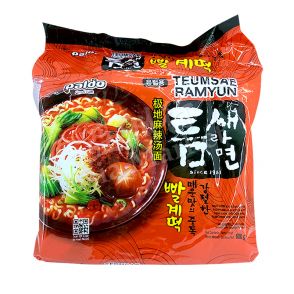 PALDO - Teumsae Ramyun (Rich Hot & Spicy Flavour) 韩国 八道 - 极地麻辣汤面 (120g x5) (5包装) 600g